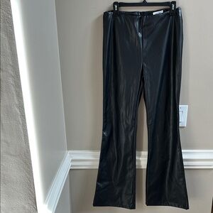 Vestique Black Rockstar Glam Pants Faux Leather Size Large NWT
